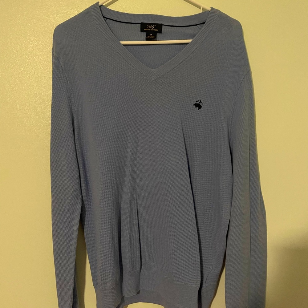 Brooks Brothers Blue V Neck Sweater